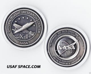 Nasa X - 1 Coin Dryden Flight Research Center Flown Metal From X - 1 Aircraft Medal