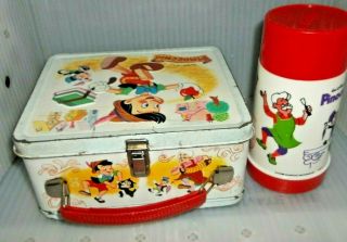 RARE 1971 Pinocchio Metal Lunch Box & Glass Thermos Walt Disney Movie Lunchbox 6