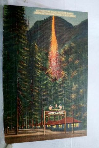 California Ca Fire Fall Yosemite Park Postcard Old Vintage Card View Standard Pc