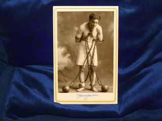 Harry Houdini Magician Escape Artist Cabinet Card Photograph Vintage History Cdv