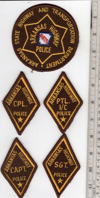 Arkansas Highway Police Five Differant Patches