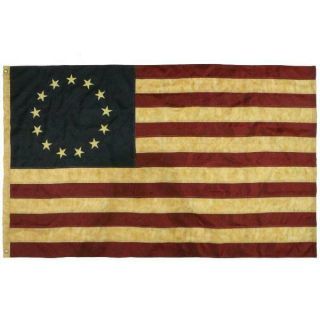Anley [vintage Style] Tea Stained Betsy Ross Flag 3x5 Foot Nylon - Embroidered S