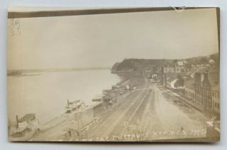 Antique Rppc Missouri River Steamboat Hermon Hermann Mo Real Photo Postcard