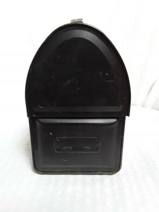 VINTAGE ALADDIN INDUSTRY BLACK METAL LUNCH PAIL BOX DOME TOP 2