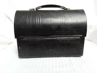 VINTAGE ALADDIN INDUSTRY BLACK METAL LUNCH PAIL BOX DOME TOP 3