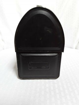 VINTAGE ALADDIN INDUSTRY BLACK METAL LUNCH PAIL BOX DOME TOP 4