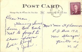 1952 Postcard Greetings from GOSHEN NS Nova Scotia Goshen Postmark 3 cent Stamp 2