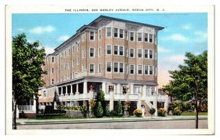 1939 The Illinois Hotel,  Ocean City,  Nj Postcard 5q (2) 14
