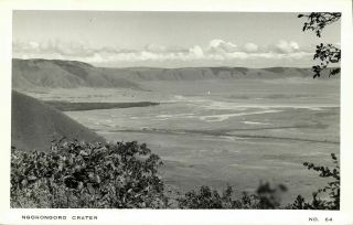 Tanzania,  Ngorongoro,  Volcano Crater (1950s) Rppc Postcard