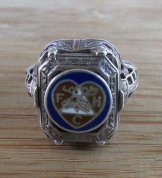 Vintage Sterling Silver Women ' s Loyal Order of Moose Masonic Ring 10 - A9510 2