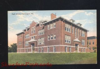 Farmington Missouri High School Building Antique Vintage Postcard Mo.