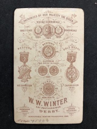 Victorian Carte De Visite CDV: Winter: Derby: Lady: Unusual Broach 3