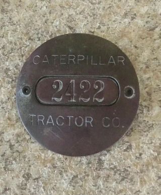 Vintage Caterpillar Tractor Company Employee Badge 2422
