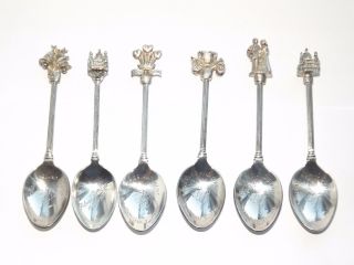 Commemorative Set Of 6 Silver Plated Teaspoons 5 Diana & Charles 1 Jubilee