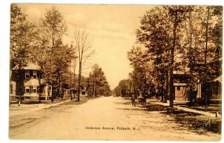 Palisades Park Nj - Houses On Anderson Avenue - Postcard Bergen County Nr Fort Lee