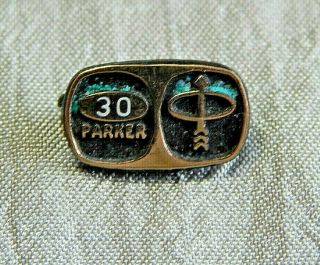 Vintage 10k Gold Filled Pin Parker Pen 30 Year Service Pin Award 163