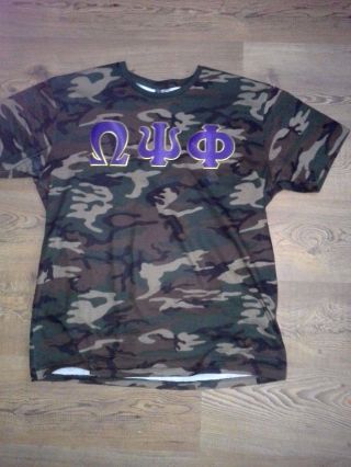 Omega Psi Phi Camouflage T - Shirt 2xl
