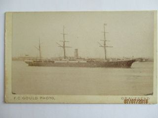 Victorian Cdv Photo Sailing Ship Boat By F.  C.  Gould,  Gravesend
