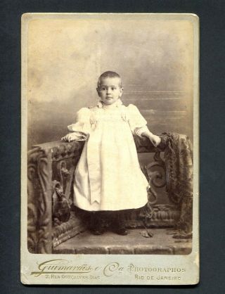 Old Cabinet Photo Of Child,  By Photographo J.  F.  Guimaraes.  Rio De Janeiro Brazil