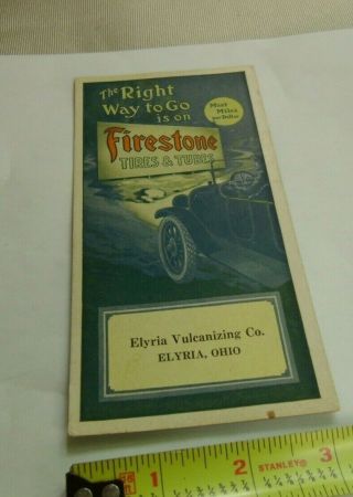 Antique Ephemera Paper “firestone Tires & Tubes” Elyria Vulcanizing Co.  Elyria,