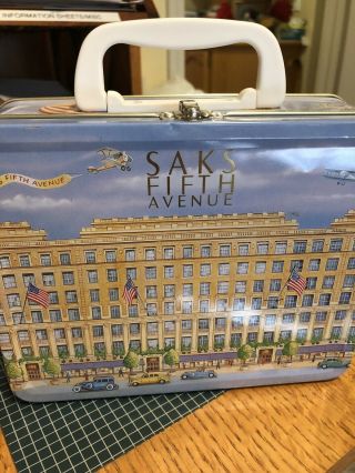 Saks Fifth Avenue Metal Lunchbox Or Storage Container.  Collectible Item