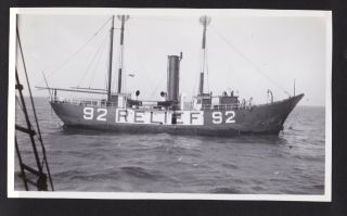 Vintage Reprint Real Photo Of U.  S.  Navy 92 Relief Light Ship Wireless Station