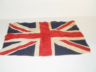 Estate Old Vintage Wwii Era Small British Union Jack Flag Kerchief ? 16 " X 12 "