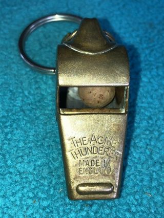 Antique Brass Whistle.  Military And Police Whistle.  Acme “thunderer”.  Brass.