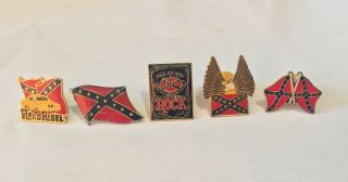 5 Patriodic Federal Southern Flag Lapel Hat Pins