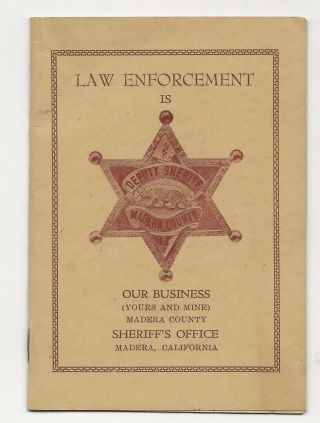 1930s/40s Madera California Sheriff 
