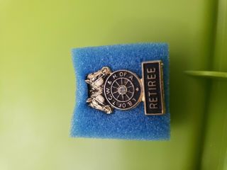 I B OF T C W & H OF A Steward Double Horsehead Teamsters Union Retiree Pin Vtg 3