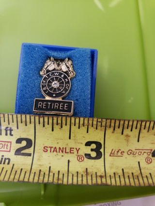 I B OF T C W & H OF A Steward Double Horsehead Teamsters Union Retiree Pin Vtg 5