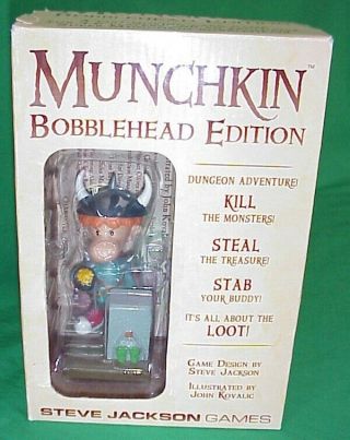 Rare Steve Jackson Munchkin Bobblehead Edition Complete W/cards Nib
