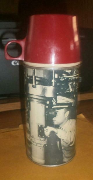1960 Holtemp Metal Thermos Uss Seawolf Submarine With Cup Rare