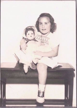 Vintage Photograph 1920 - 1930s Little Girl With Toy Doll Baraboo Wisconsin Photo