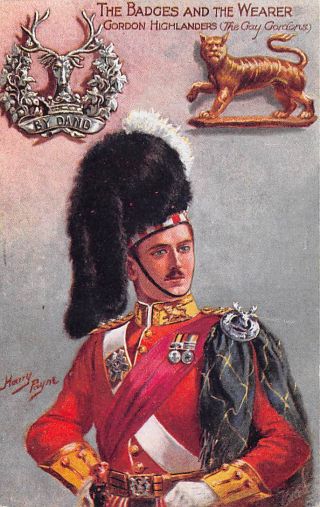 Scotland,  Gordon Highlander,  Badges,  Harry Payne Image Tuck Pub C.  1904 - 14