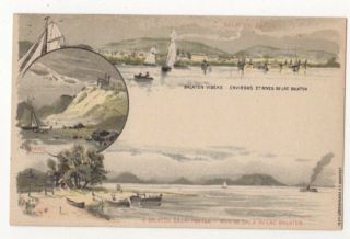 Lake Balaton Hungary Vintage Chromo Litho U/b Postcard Us095