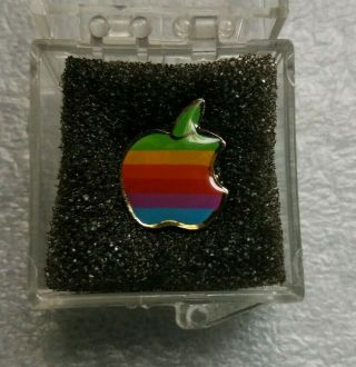 Vintage Apple Computer Rainbow Logo Lapel Pin 1980 