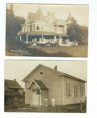 2 Rppc,  Real Photo Post Cards Dewart Pa,  Hurley Mansion,  Evangelical Church