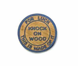 1934 Chicago CENTURY OF PROGRESS Worlds Fair Good Luck Wooden Token Coin Nickel 2