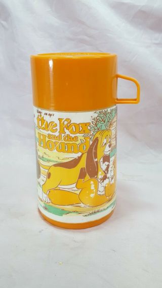 Vintage Disney The Fox And The Hound Aladdin Lunchbox Thermos 1981 Part