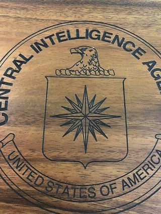 United States Of America Cia Central Intelligence Agency Large Wood Tray Dish