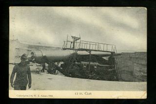 Military Postcard World War I Wwi Army Soldier 12 In Artillery Gun Adams 1908