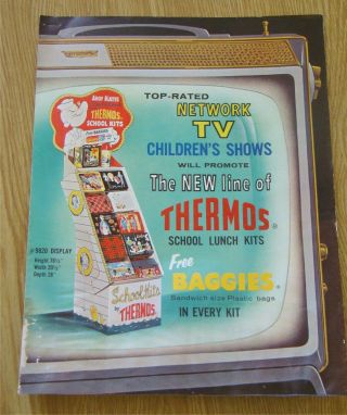 1964 Thermos Brand School Lunch Box Sales Brochure Popeye Barbie Fireball Xl5