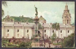 Ecuador Postcard Quito Independence Square Panagra Airlines Advertising