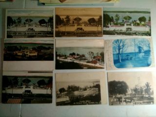 19 Old Postcards Fresco Amusement Park Peoria Illinois
