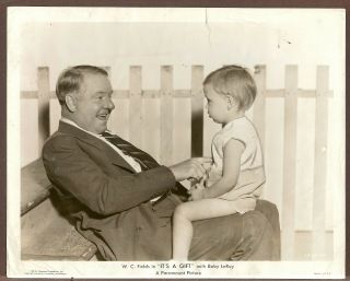 1934 Press Photo Comedian W.  C.  Fields And Baby Leroy " Its 