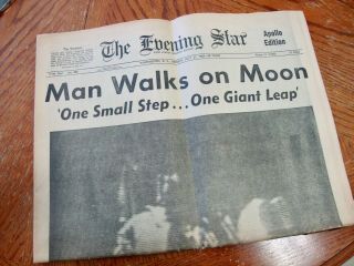 Apollo 11 Moon Landing Newspaper - July 21,  1969 Apollo Edition Vg