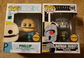 Funko Pop Batman Robot And Phillip South Park Chases