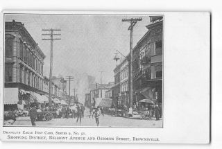 Brooklyn York Ny Postcard 1901 - 1907 Shopping District Brownsville Belmont